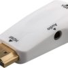 Kompaktowy adapter HDMI™/VGA z audio, pozłacany