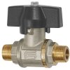Ball valve, L 107 mm, 100 bar, brass, nickel-plated, for pipe systems, 103301