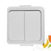 SMART Wyłącznik podwójny świecznikowy natynkowy bryzgoszczelny IP44 biały WNT-2S ABEX