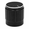 Gałka aluminiowa do potencjometru na oś 6mm - 16x17mm - czarna, srebrny znacznik - GCL16