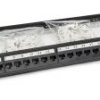Patch panel, patchpanel, 24 porty, UTP, kat 6, 1U, beznarzędziowy, uchwyty na kabel