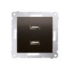 Simon 54 Ładowarka 2xUSB 2.1A 5V/DC brąz mat DC2USB.01/46