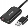 ATN-UGREEN Karta dźwiękowa UGREEN, adapter do słuchawek USB-A do 2x jack 3,5 mm 15 cm