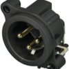 XLR panel plug, 3 pole, gold-plated, metal, NC3MAH