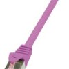 kabel LAN LogiLink CQ2079S, 1 szt., RJ45, CAT 6, S/FTP, 5.00 m, różowy