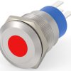 Vandal-proof pushbutton, 1 pole, silver, illuminated  (red), 5 A/250 VAC, mounting Ø 19.18 mm, IP67, 2213765-7