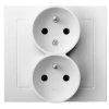 KIER Gniazdo podwójne z funkcją niezmienności faz biały GP-2WC/00 OSPEL