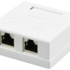 Gniazdo Komputerowe 2Xrj45 Kat.5E Ekranowane Ftp Natynkowe