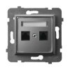 ARIA Gniazdo komputerowe podwójne, kat. 5e MMC szary mat GPK-2U/K/m/70