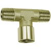 T connector, 60 bar, brass, nickel-plated, for pipe systems, 112786