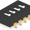 DIP switche, Off-On, 4 pole, straight, 1 A/5 VDC, 1-1825059-7