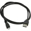 Kabel; USB; KMU; wtyk USB-A; wtyk microUSB; 1m; czarny; okrągły; PVC; RoHS