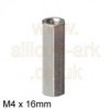 Standoff Brass M4 16 x 7mm AF hex - Harwin