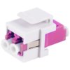 FO connector, LC duplex socket to LC duplex socket, OM4, multimode, ceramic, purple, BS08-10203
