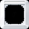 387125 1-M, cover-frame, 1-gang, active white glossy, with label holder
