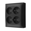 Simon Aquaclick Gniazdo IP20, 4-krotne z uziem. czarny ACGZN4/49