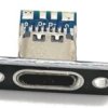 Gniazdo USB-C do zabudowy na panel czarne 4 pinowe