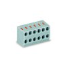 WAGO 252-104 4x2 Pole 3.5mm 2A Push Button PCB Solder Pin Terminal Block Grey