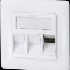NK4055 Keystone face plate for 3 modules, German type, pure white