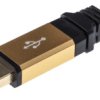 Kabel USB Złącze A USB A Złącze B USB B dł. 3m Przewód USB USB 2.0 kolor: Czarny/Złoty