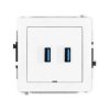 DECO Mechanizm gniazda podwójnego 2xUSB A-A 3.0, bez pola opisowego, biały mat 25DGUSBBO-6