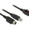 Delock Kabel USB USB 2.0 Wtyczka zasilania USB 24V, Złącze męskie USB-B, Wtyczka Hosiden Mini-DIN 3pin 4.00 m czarny 854