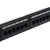 Patch panel RACK 10 cali 1U kat.5e 12p UTP czarny NEKU