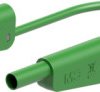 Measuring lead with (4 mm lamella plug, straight) to (4 mm lamella plug, straight), 750 mm, green, PVC, 1.0 mm², CAT II, CAT III