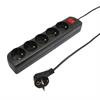 Przedłużacz sieciowy czarny z wyłącznikiem 5x gniazdo 1,5m EPS-501,5W-2