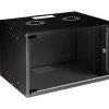 Szafa wisząca RACK 19 7U 400mm czarna drzwi szklane SOHO-BOX MIRSAN