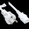 P0030-W010 power cord type E+F CEE 7/7 to C13 , white, 0,75 mm², 1 m