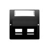 Simon Basic Pokrywa gniazd teleinformatycznych na Keystone skośna podwójna z polem opisowym. czarny BMGKS2P.01/49