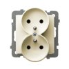 AS Gniazdo podwójne z uziemieniem do ramki ecru GP-2GRZ/m/27 OSPEL