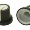 Pokrętło potencjometru oś: 6mm średnica: 16.2mm Kształt D Guma Czarny RS PRO