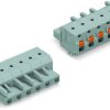 Socket header, 2 pole, pitch 7.5 mm, angled, gray, 2231-202/008-000