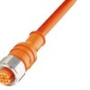 PRKT 5-56/25 M og, PVC 5x0,34mm2, pomarańczowy, z gniazdem prostym M12x1, nakrętka SW14 ze stali nierdzewnej, LUMBERG 46895, PRK