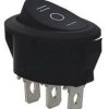 PRZEŁĄCZNIK KLAWISZOWY KCD1-3 6A/250V POJEDYNCZY ON-OFF-ON CZARNY (PRZEL358)