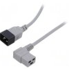 WN116-3/15/1GY Kabel: 3x1,5mm2, IEC C19 żeński kątowy,IEC C20 męski, 1m