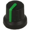Gałka; GP16; 6mm; zielony; czarny; fi 16/12mm; 14mm; ABS