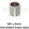 M3 x 6mm through brass spacer (10 Pack) - RS