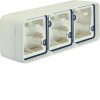 W.1 Adapter natynkowy 3-kr poziomy 2 wejścia, IP55, biały WNA683B