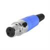 XLR mini gniazdo mikrofonowe 3p na kabel niebieskie