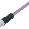Sensor actuator cable, M12-cable plug, straight to open end, 5 pole, 2 m, PUR, purple, 4 A, 77 2529 0000 50705-0200