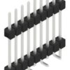 Pin header, 9 pole, pitch 2.54 mm, angled, black, 10051881
