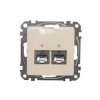 SEDNA DESIGN & ELEMENTS Gniazdo komputerowe 2xRJ45 kat.6 STP beżowy SDD112462S SCHNEIDER ELECTRIC