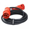 Przedłużacz siłowy Kabel zasilający budowlany gumowy OnPD 5x2,5mm2 (wtyk 5p / gniazdo 5p z klapką) 400V 16A IP44 czarny 5m Dokto