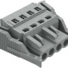 Socket header, 4 pole, pitch 5 mm, angled, gray, 231-104/037-000
