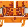 Through terminal block, spring balancer connection, 0.5-6.0 mm², 2 pole, 32 A, 8 kV, orange, 1636830000