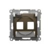 SIMON 54 Pokrywa gniazd teleinformatycznych IP44 na Keystone 2 podwójna z polem opisowym klapka transparentna brąz mat *Wymagana
