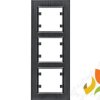 LUMINA PASSION Ramka 3 potrójna pionowa aluminium czarne WL9133 HAGER